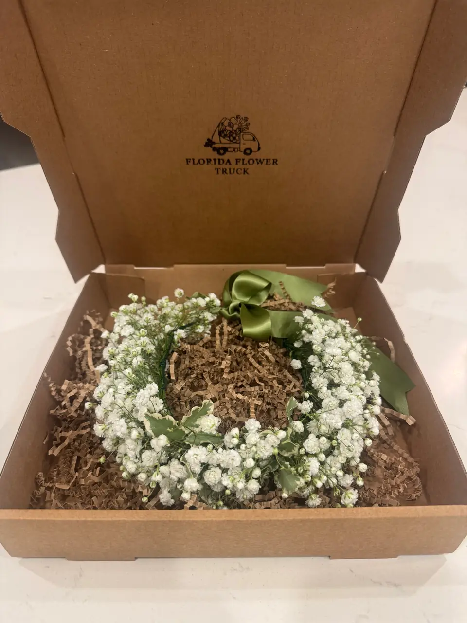 Flower crown in a gift box